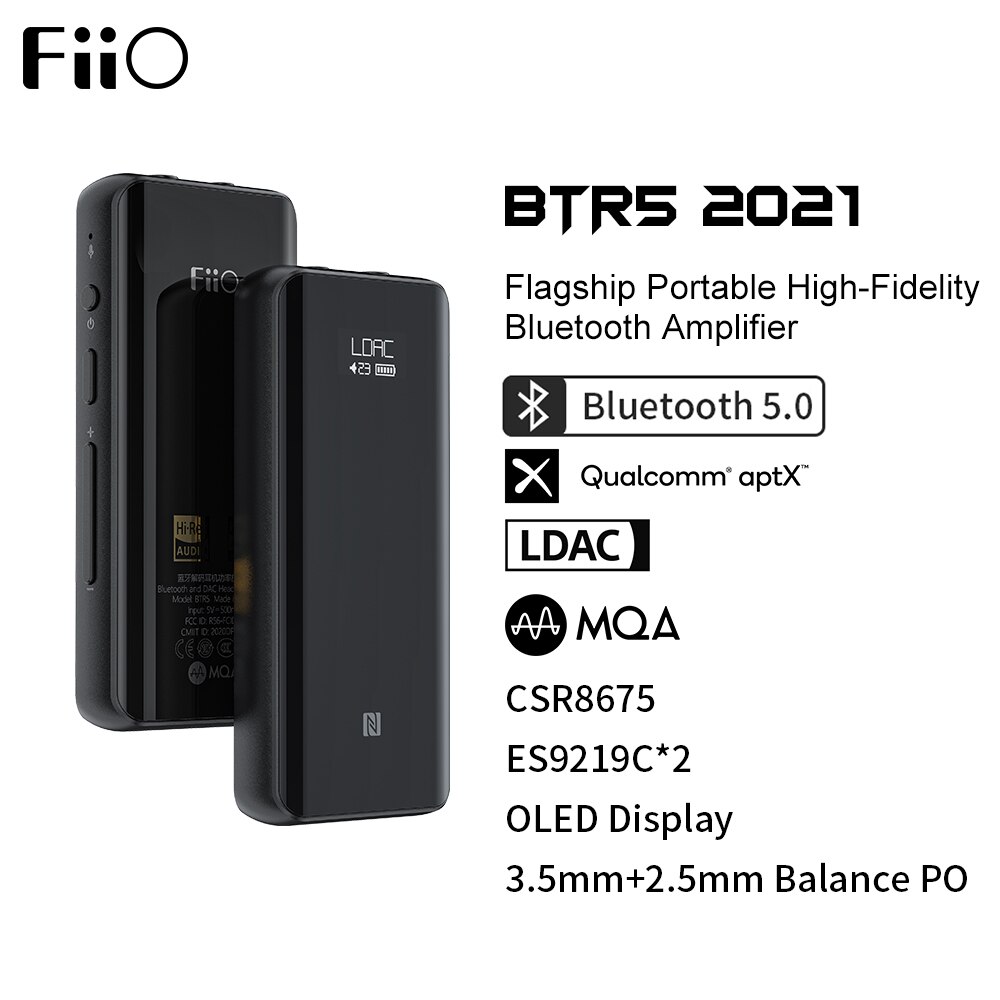 FiiO BTR5 2021 MQA Hi-Res CSR8675 Bluetooth 5.0 LD..